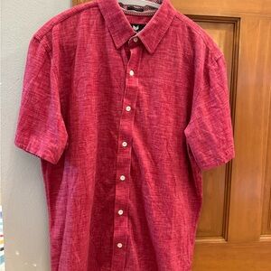 Men's Casual Red Button Down Shirt